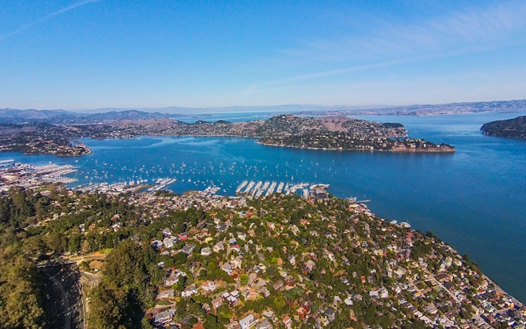 Ariel view of Sausalito Bay